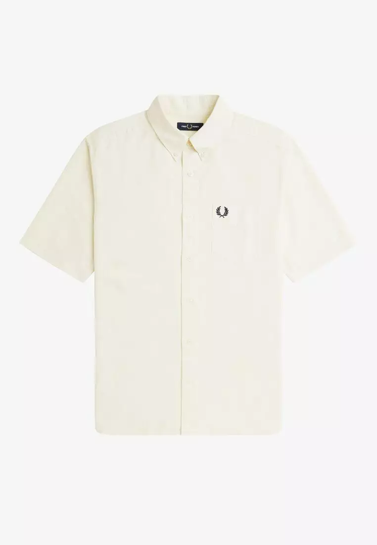 Fred Perry M8730 OXFORD SHORT SLEEVE SHIRT (ECRU)