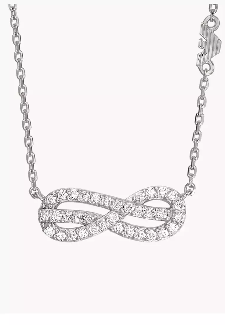 Emporio Armani Sterling Silver Station Necklace - (EG3597040)