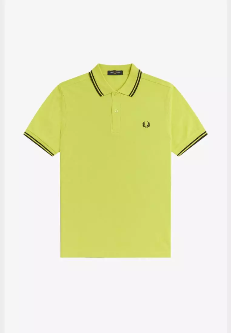 Fred Perry M3600 The Twin Tipped Fred Perry Shirt (Citron / Black / Black)