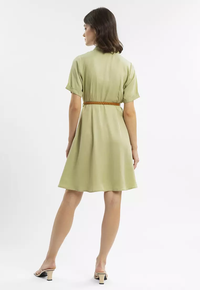 Minimal Rossie Dress Sage Queen Ukuran XS - Warna SAGE QUEEN