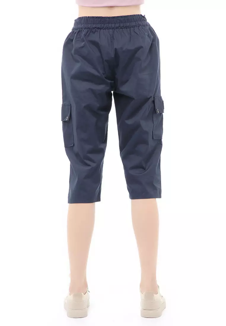 Madoc Short Pants Celana Pendek Kasual Wanita 7/8 Style Pocket Material Cotton ORIGINAL - Navy