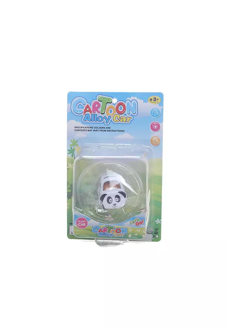 Mainan Anak Mobil Cartoon Alloy Pull Back Car Putih Type A