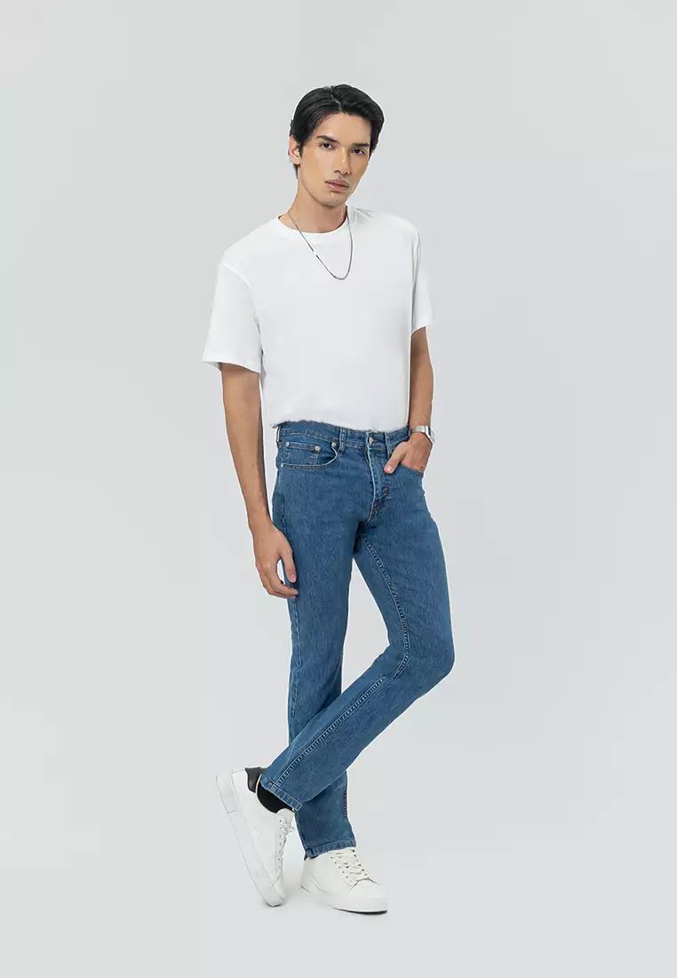 802 Slim Fit Twill Stretched Jeans BLUE Celana Denim Pria