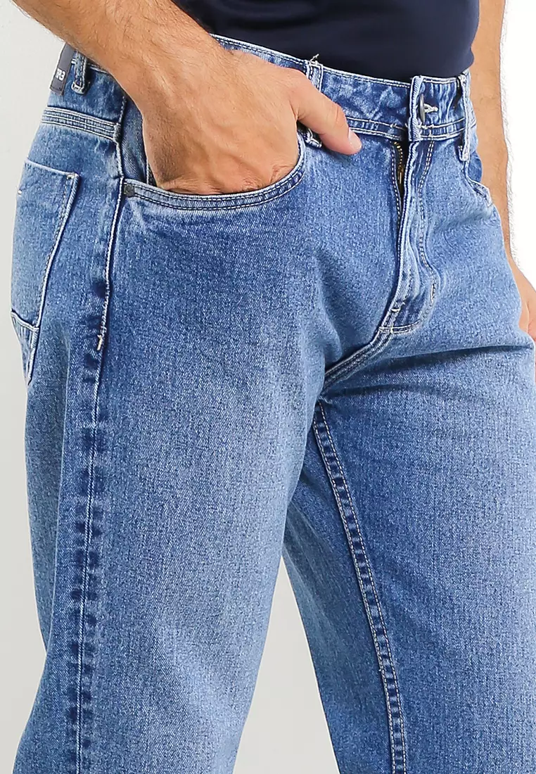 TRIPLE Celana Jeans Non Stretch Regular Fit Medium Wash (191 888 05 BWC)