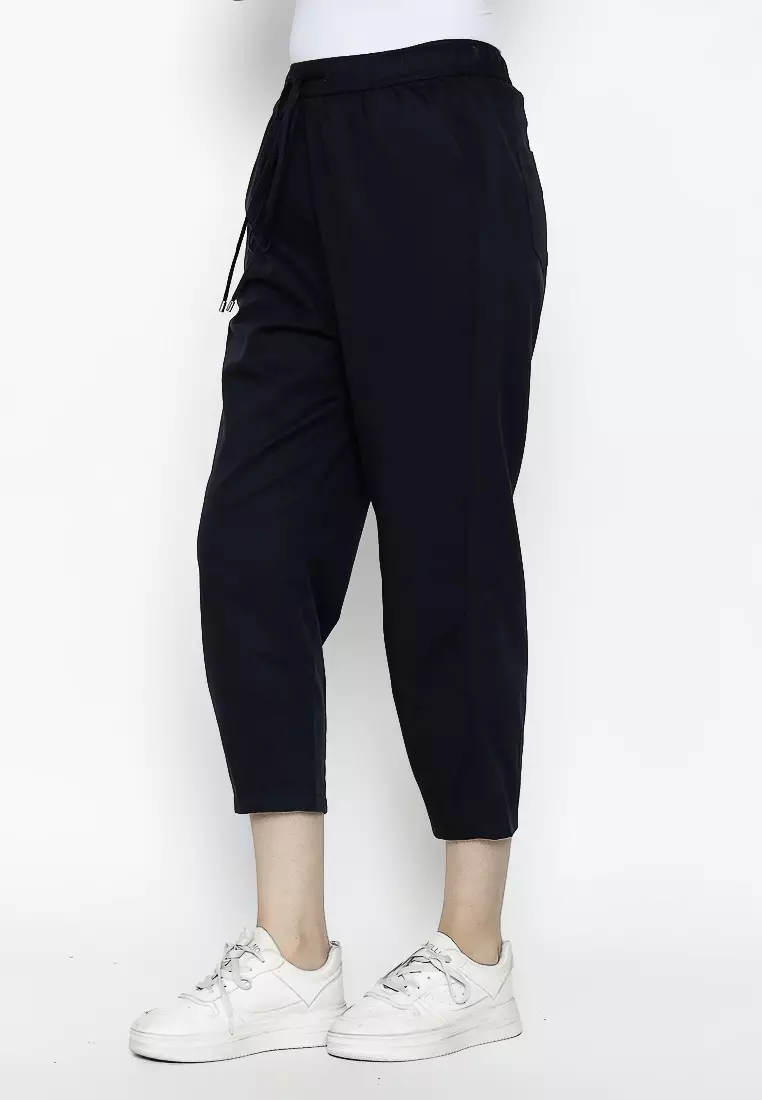 Urban Exchange Gianna Black Tapered Pants - Casual Pants Celana Panjang Hitam Warna Black