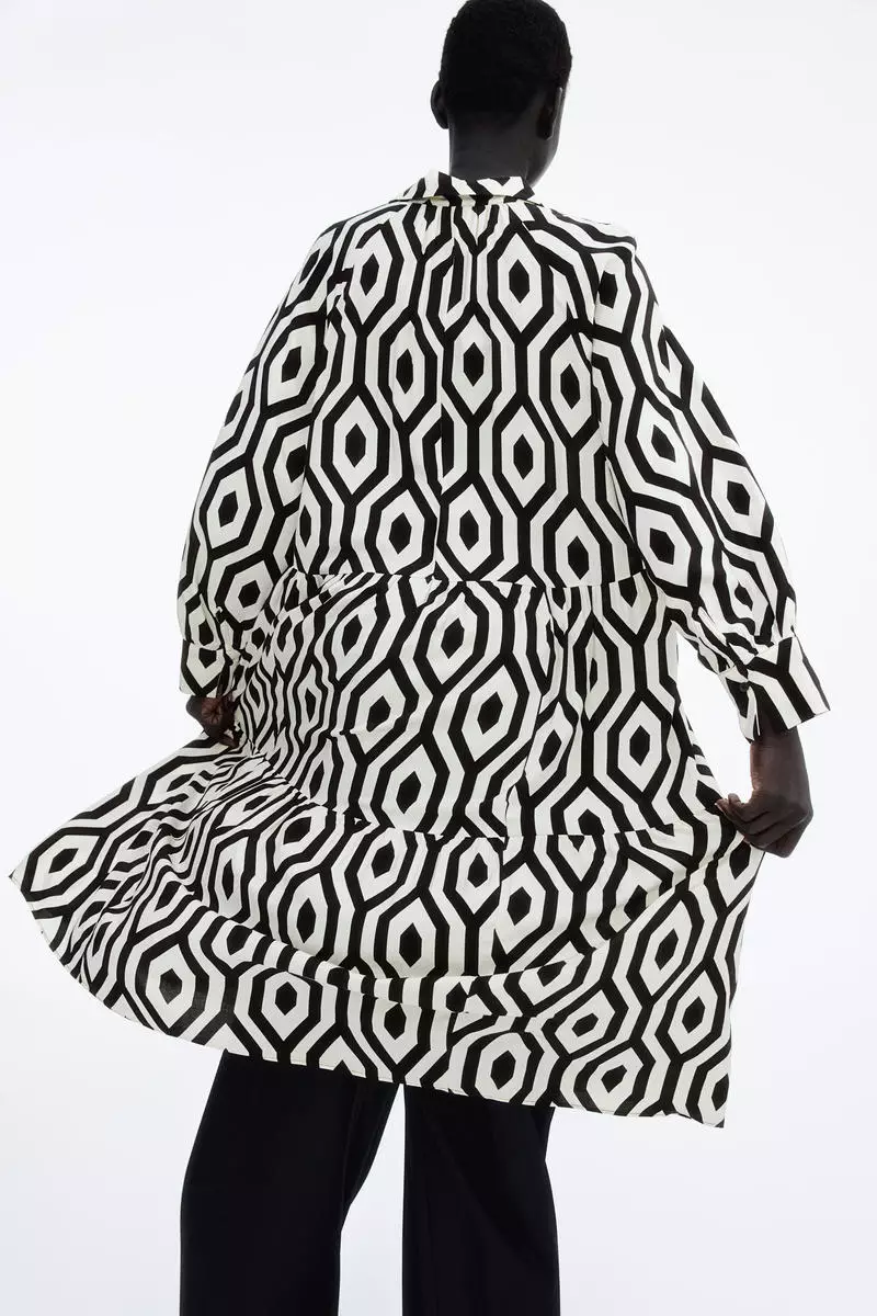 h&m viscose shirt dress H&M Viscose-Blend Weave Shirt Dress With Tie Belt - White
