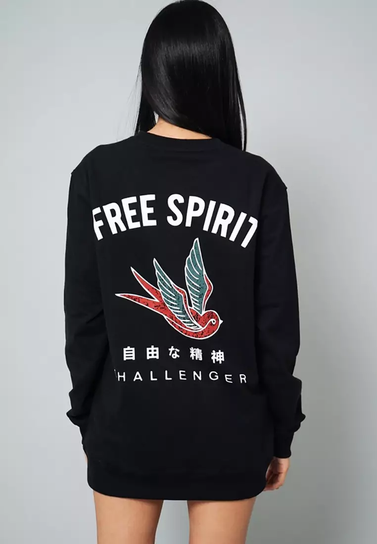 LGS Street - Free Spirit - Sweatshirt - Streetwear - Hitam - Unisex - SW.10.H006.003