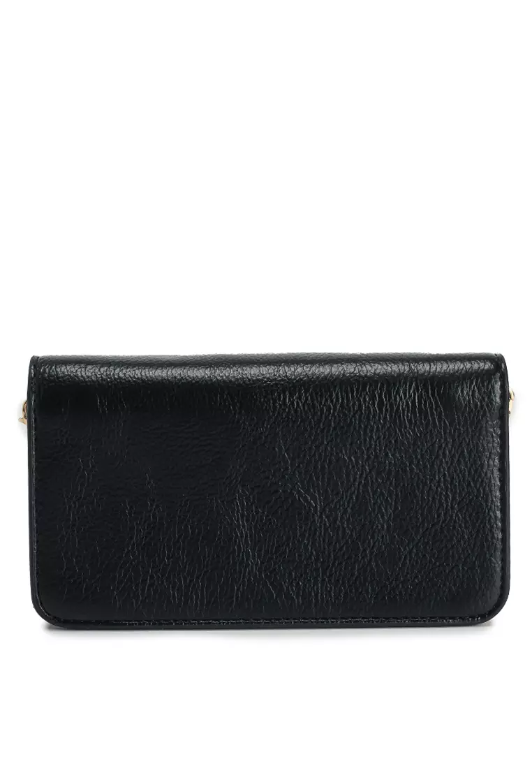 金色鎖頭商標飾牌斜孭銀包 (nt)