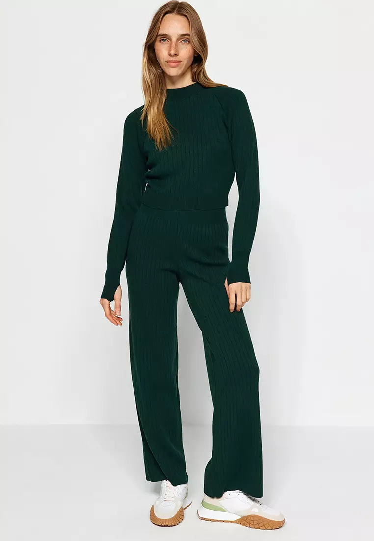 Crop Sweater Top and Pants Set