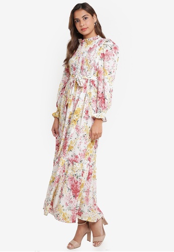 BYN white Floral Printed Maxi Dress C0771AADE03CE5GS_1