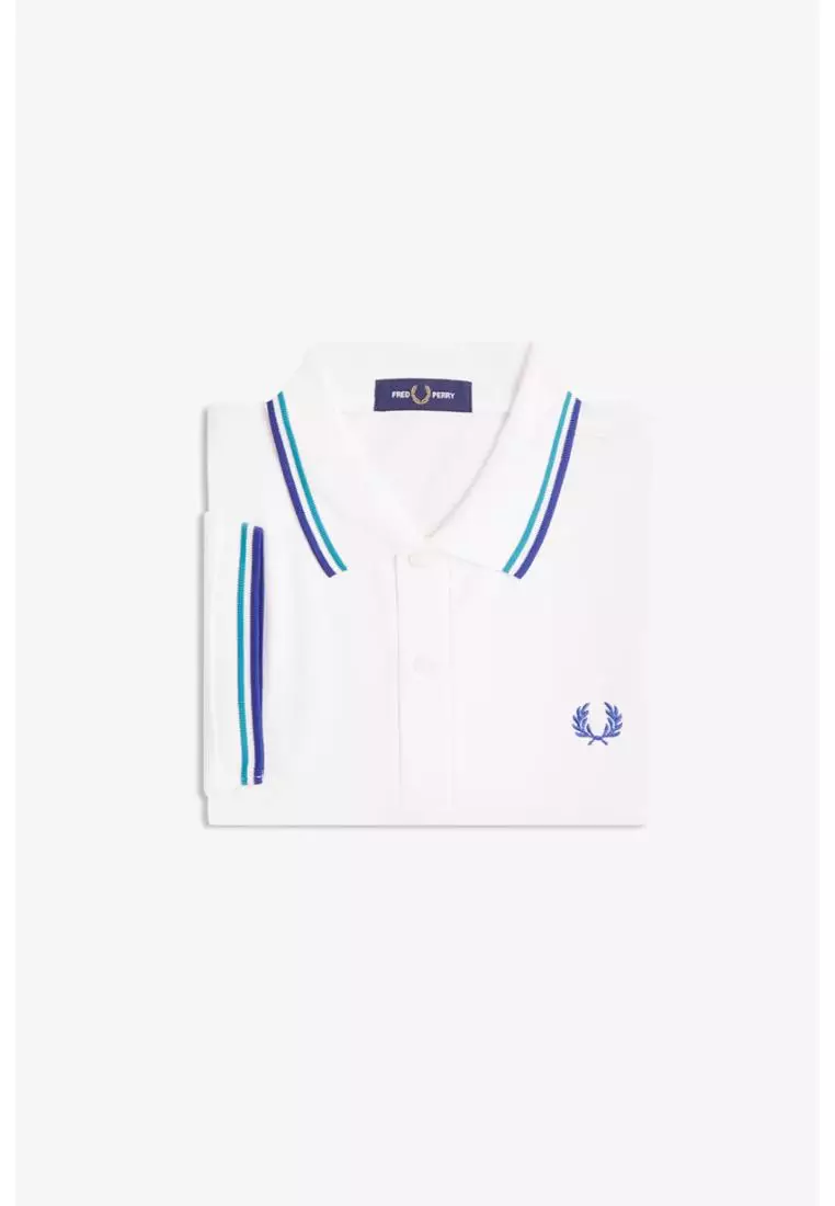 Fred Perry M3600 Twin Tipped Fred Perry Shirt (Snow White / Deep Mint / Soho Eclipse)