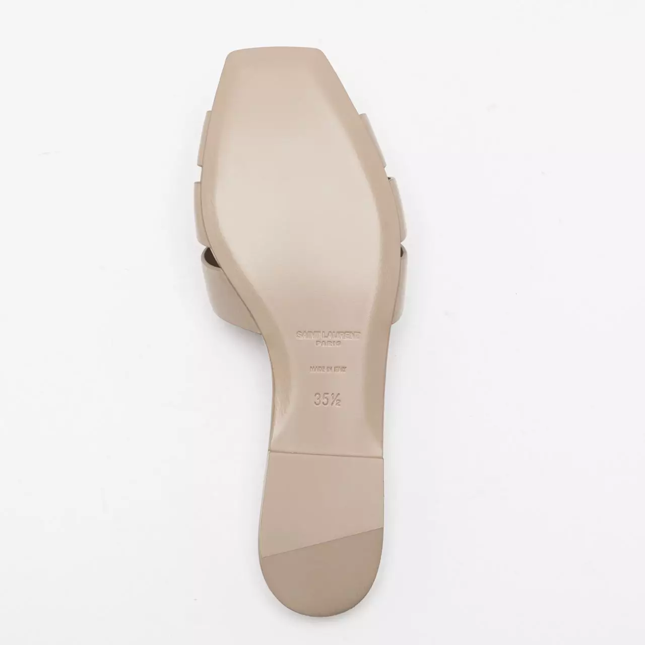 Tribute Smooth Leather Flat Sandal Dark Beige