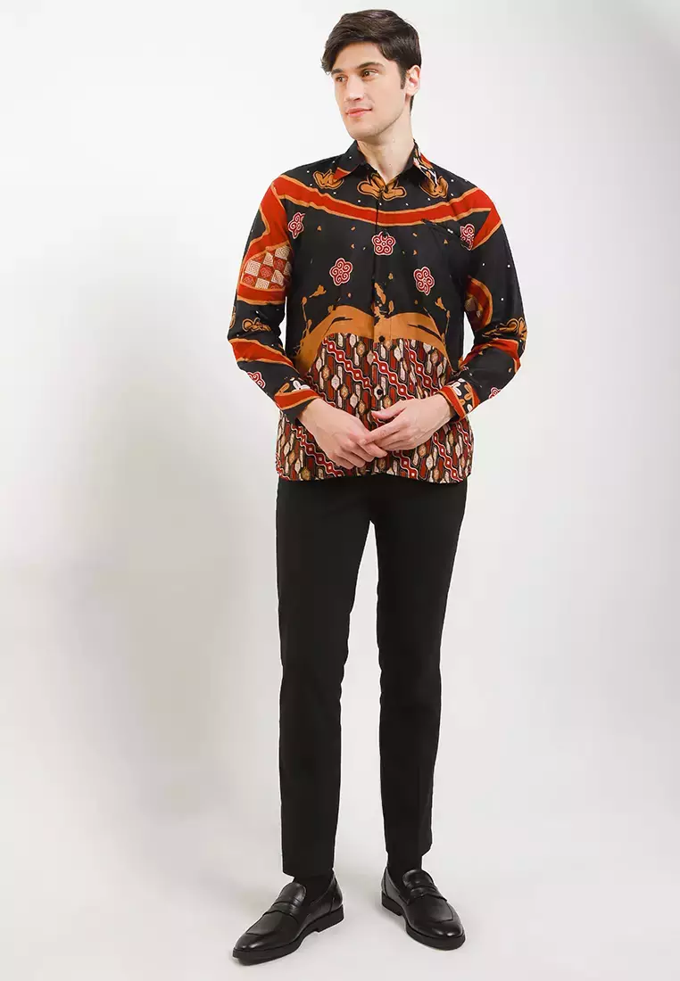 Arganta Kemeja Batik Premium Pria Casual Modern Lengan Panjang