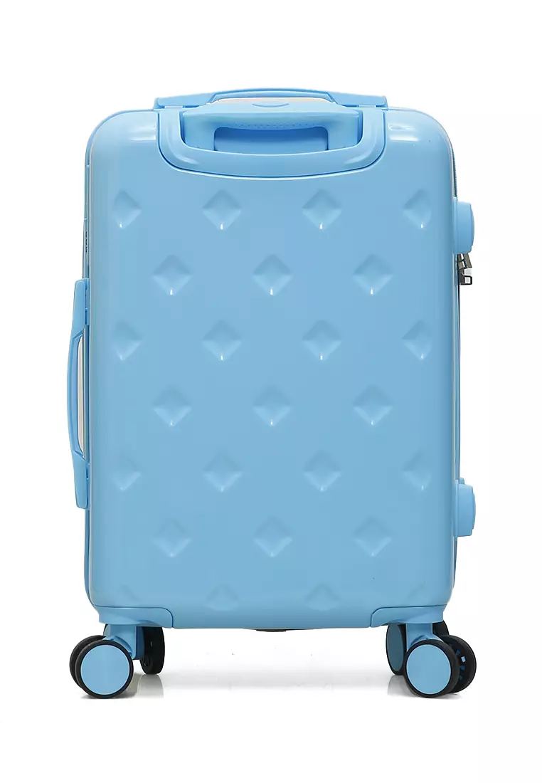 Carlton Koper Size 20inch Diamond Zipper 3 Number Combination Suitcase Unisex Material Fiber ORIGINAL - Blue
