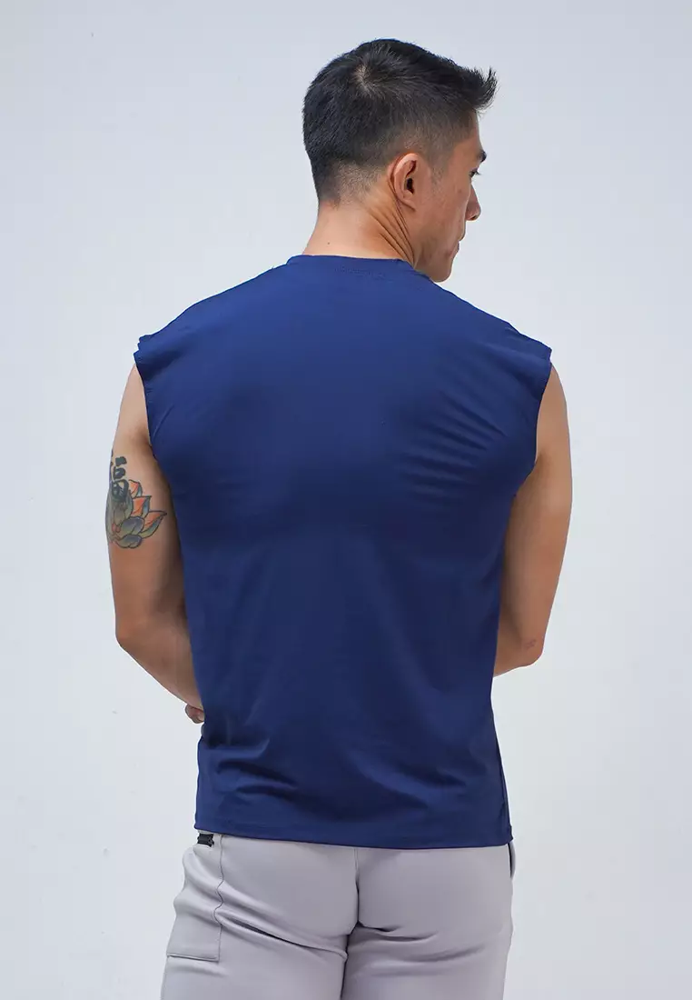 Tanktop Unfinished Sleeveless Essential series Navy