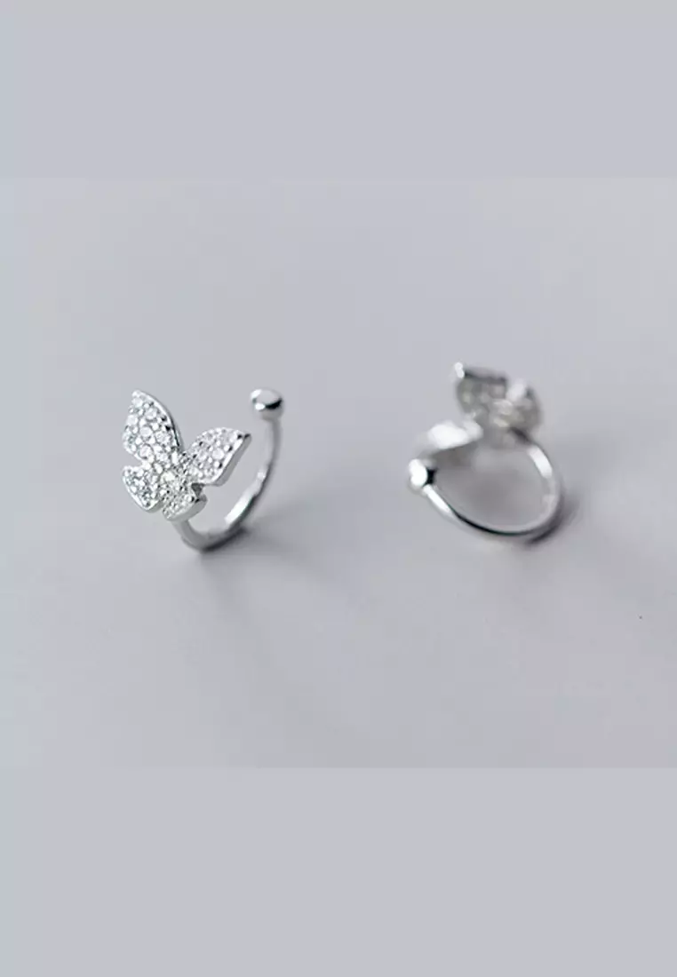 925 Silver Zircon Butterfly Ear Cuff JW AR-G5386
