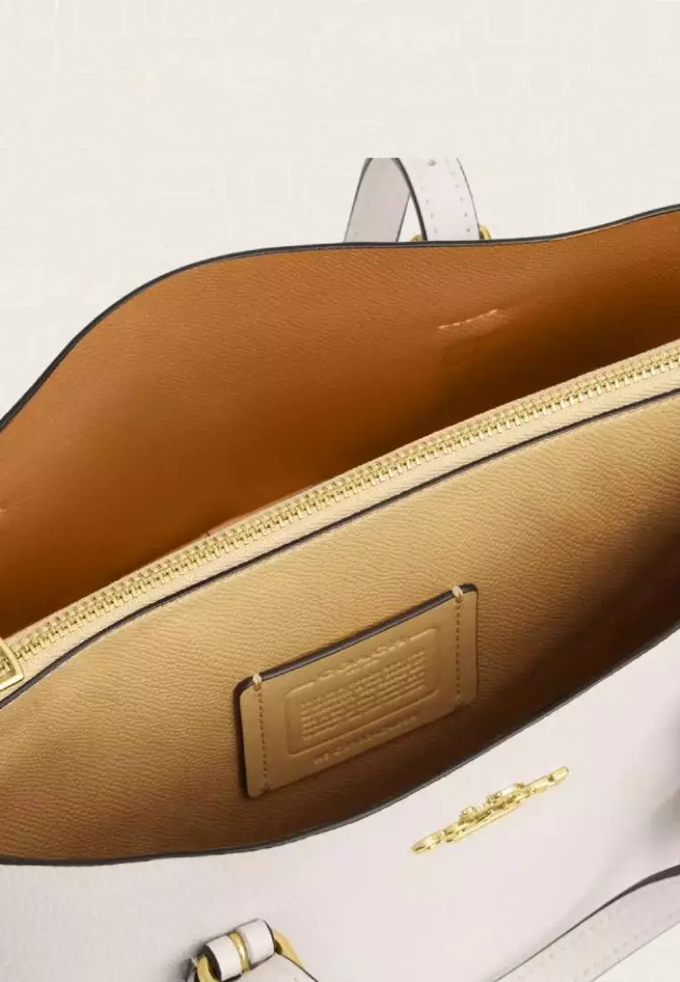 Coach Mollie Tote 25 Chalk Light Saddle