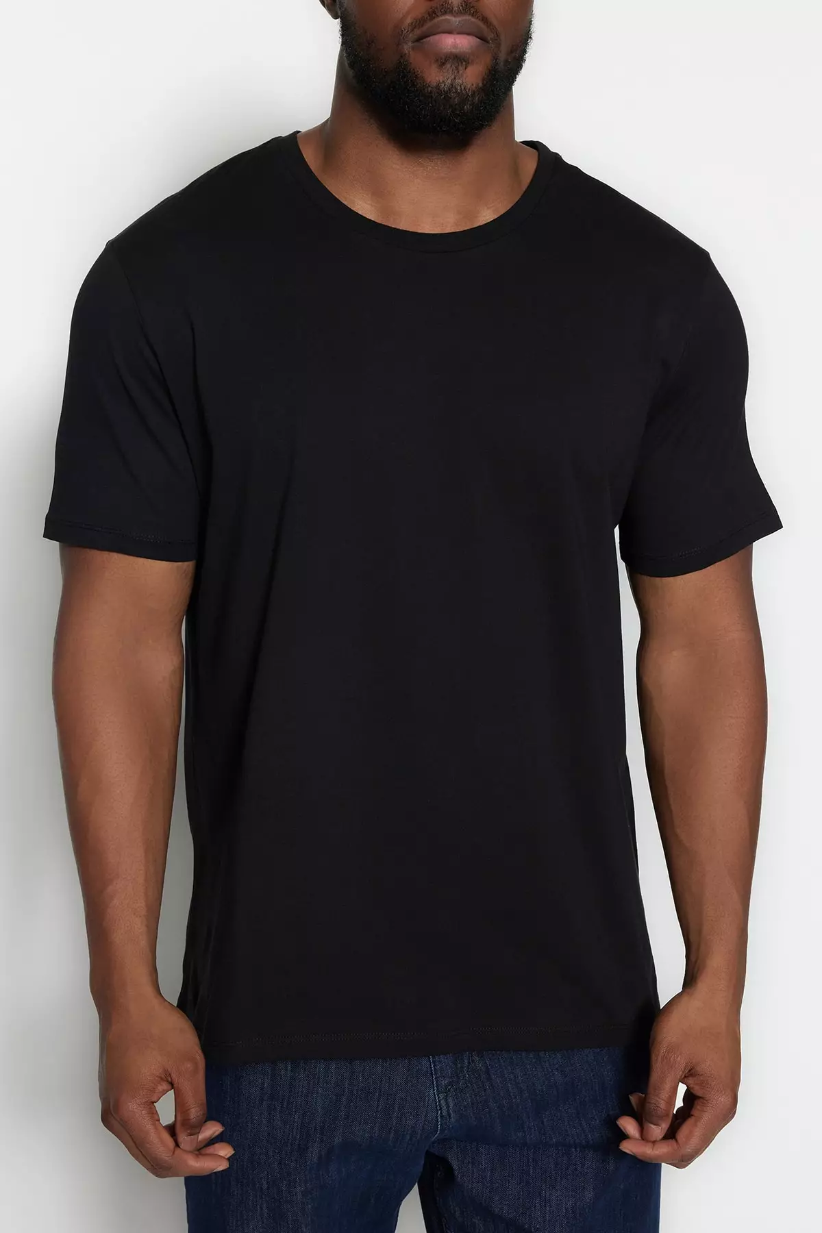plain black t shirt men