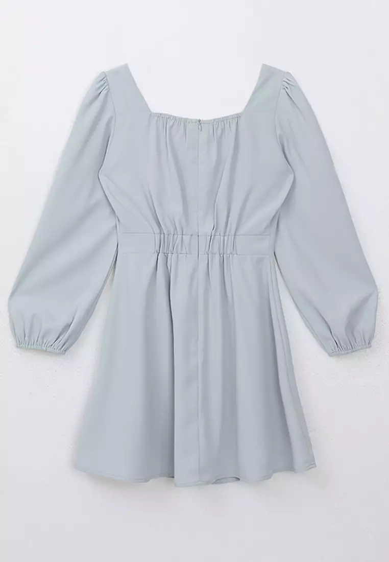 Puff Sleeve Square Neck Mini Dress