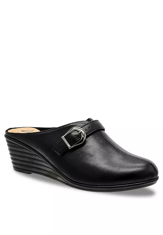 Faux Leather Wedge Pumps