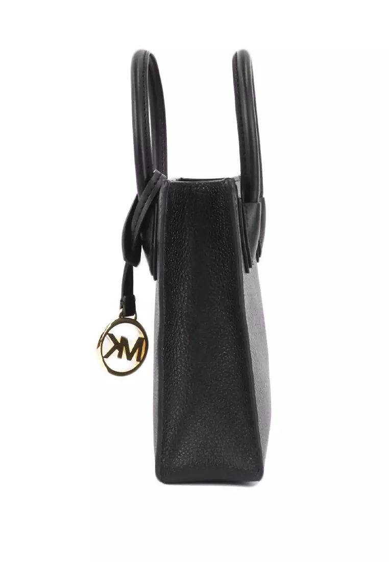 Michael kors mercer black pebbled leather crossbody bag sales