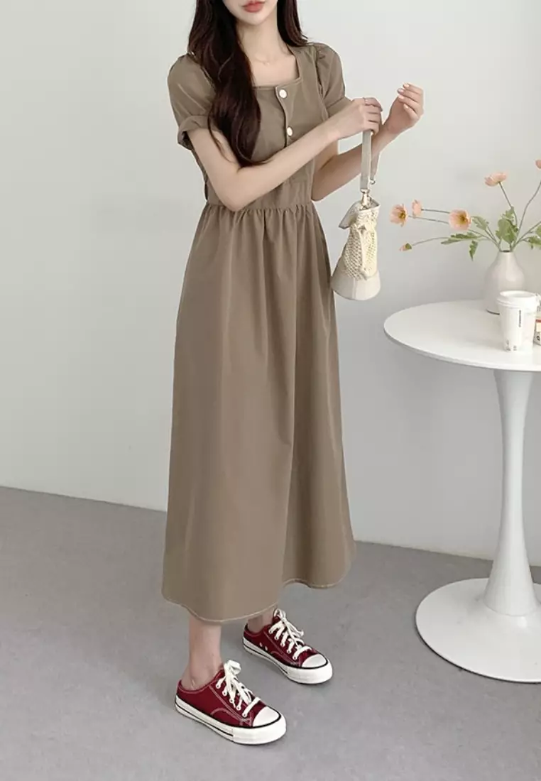 French retro square neck fashion dress CA26033036BW