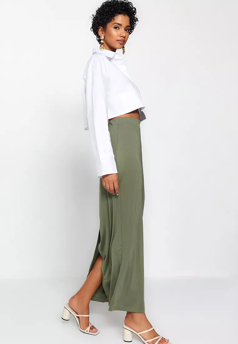 Maxi High Waist Flexible Knitted Skirt