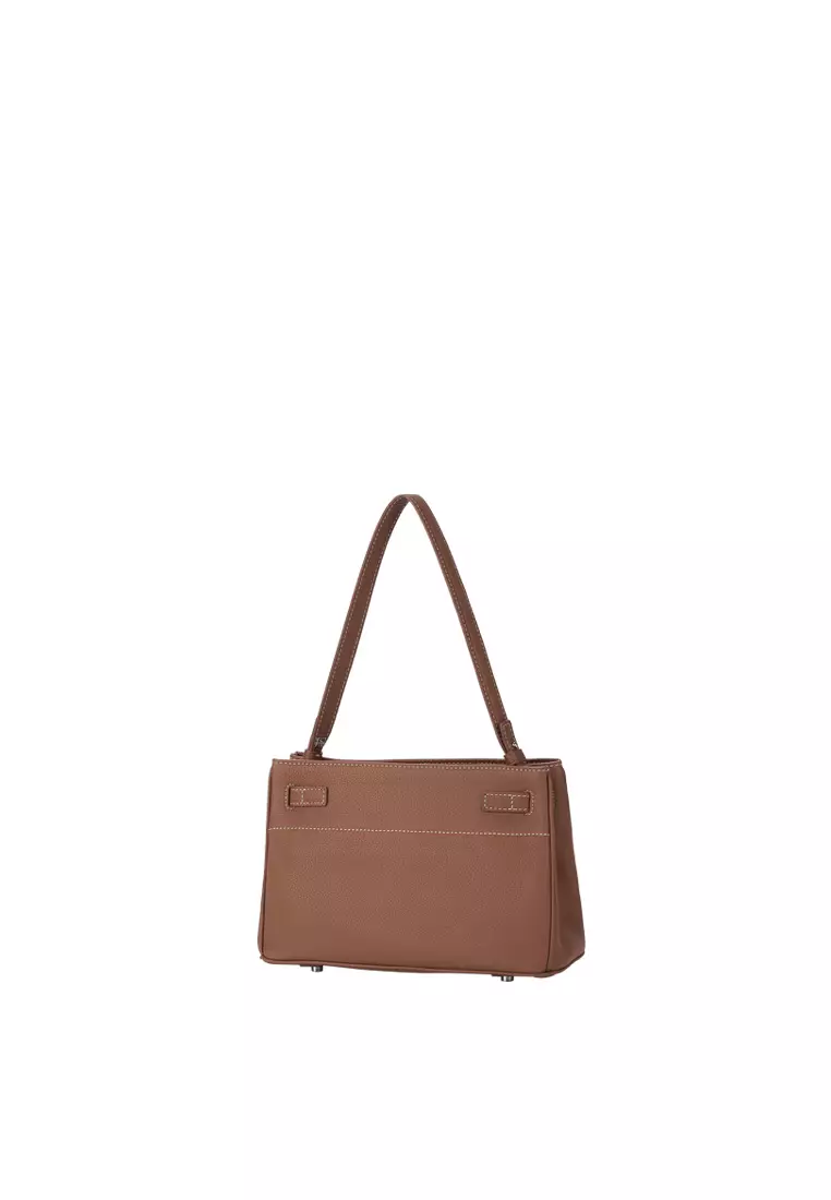 SAOIRSE Soft Structural 扣子皮帶迷你袋 II - 焦糖色