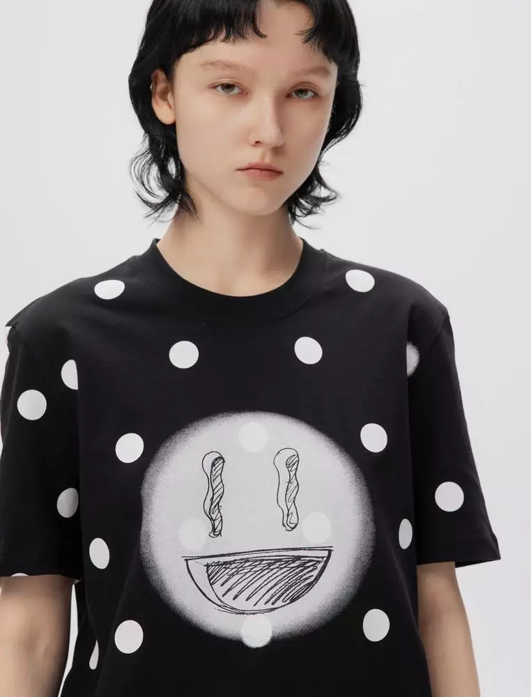 JNBY女士波點印花T恤