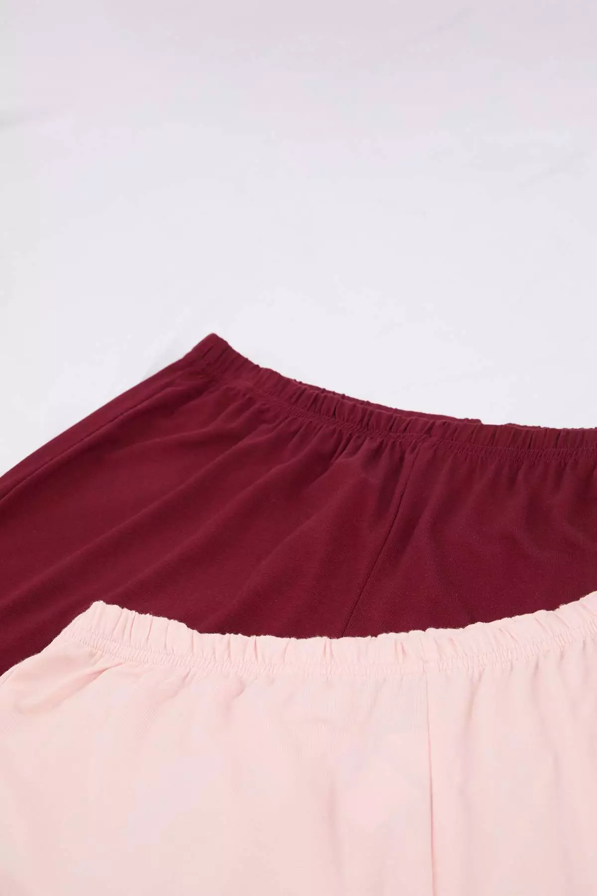Burgundy-Pink Piped Viscose Soft-Keyed 2-Pack Plus Size Pajama Bottoms Tbbss26Ia00006