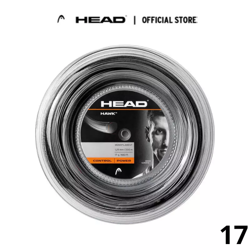Jual Head HEAD Hawk 200m Tennis Strings Reel 17 Black 281113 - Senar ...