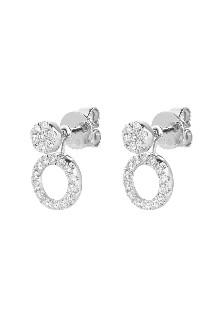 TOMEI Diamond Earrings, White Gold 750