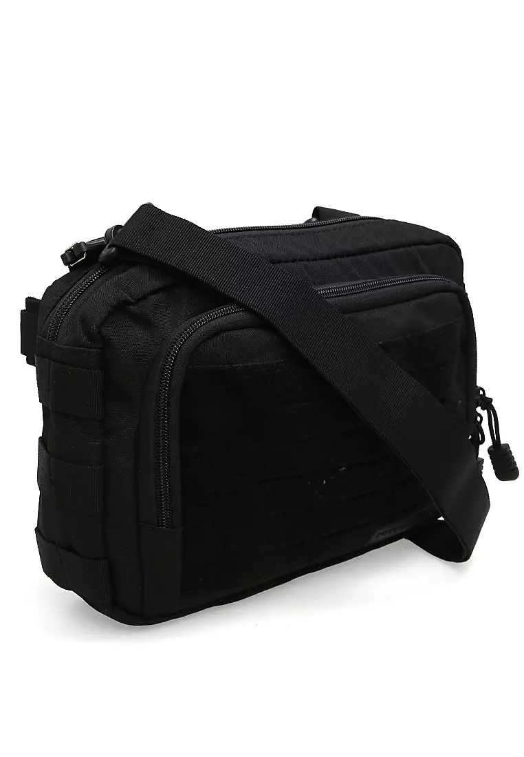 Roger Tas Selempang Sling Bag Pria Multi-Purpose Utility Pouch Material 600D Polyester Fabric ORIGINAL - Black