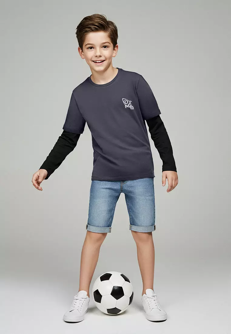 Printed Regular Fit Knitted Boys T-Shirt
