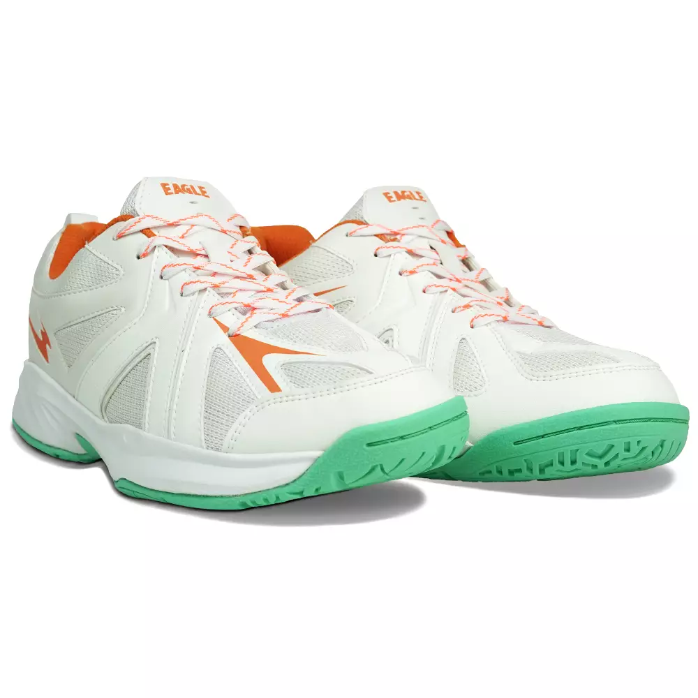 Eagle Sepatu Badminton Vanquish - PUTIH/TOSCA/ORANYE