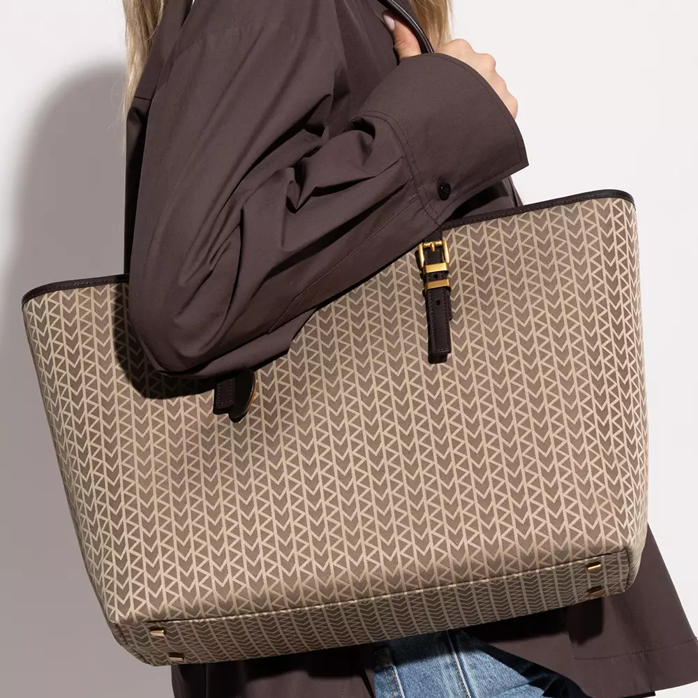 Quinn Large MK2000 Logo Jacquard Tote Bag Natural