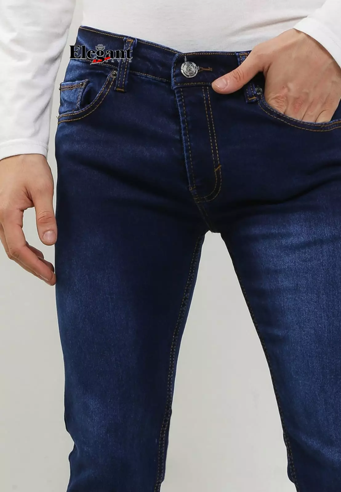 Celana Jeans MH7 Pria Slimfit Soft Denim Dark Blu