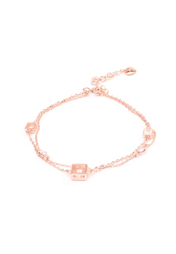 Millenne silver MILLENNE Made For The Night Embellished Geometric Charms Cubic Zirconia Rose Gold Bracelet with 925 Sterling Silver B8CA8ACEE80656GS_1