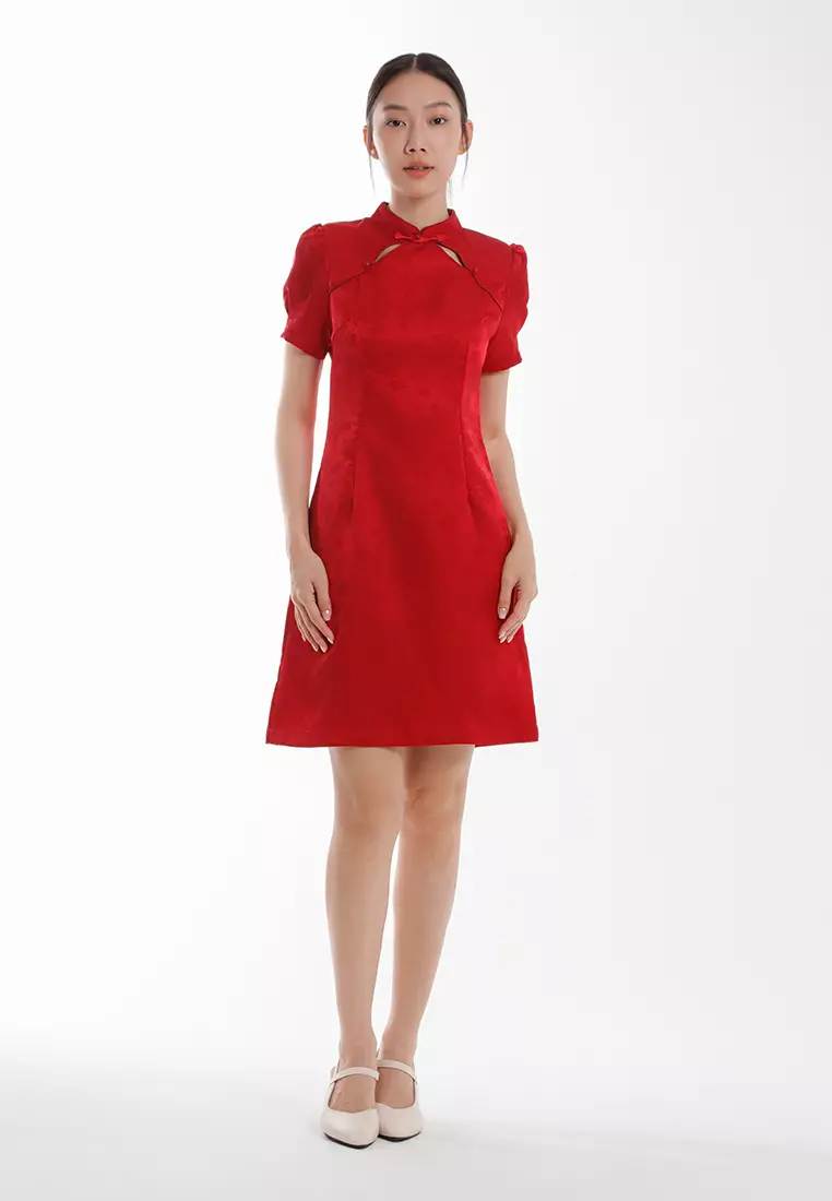 Forest Ladies CNY Cheongsam Dress - 885126-51Red