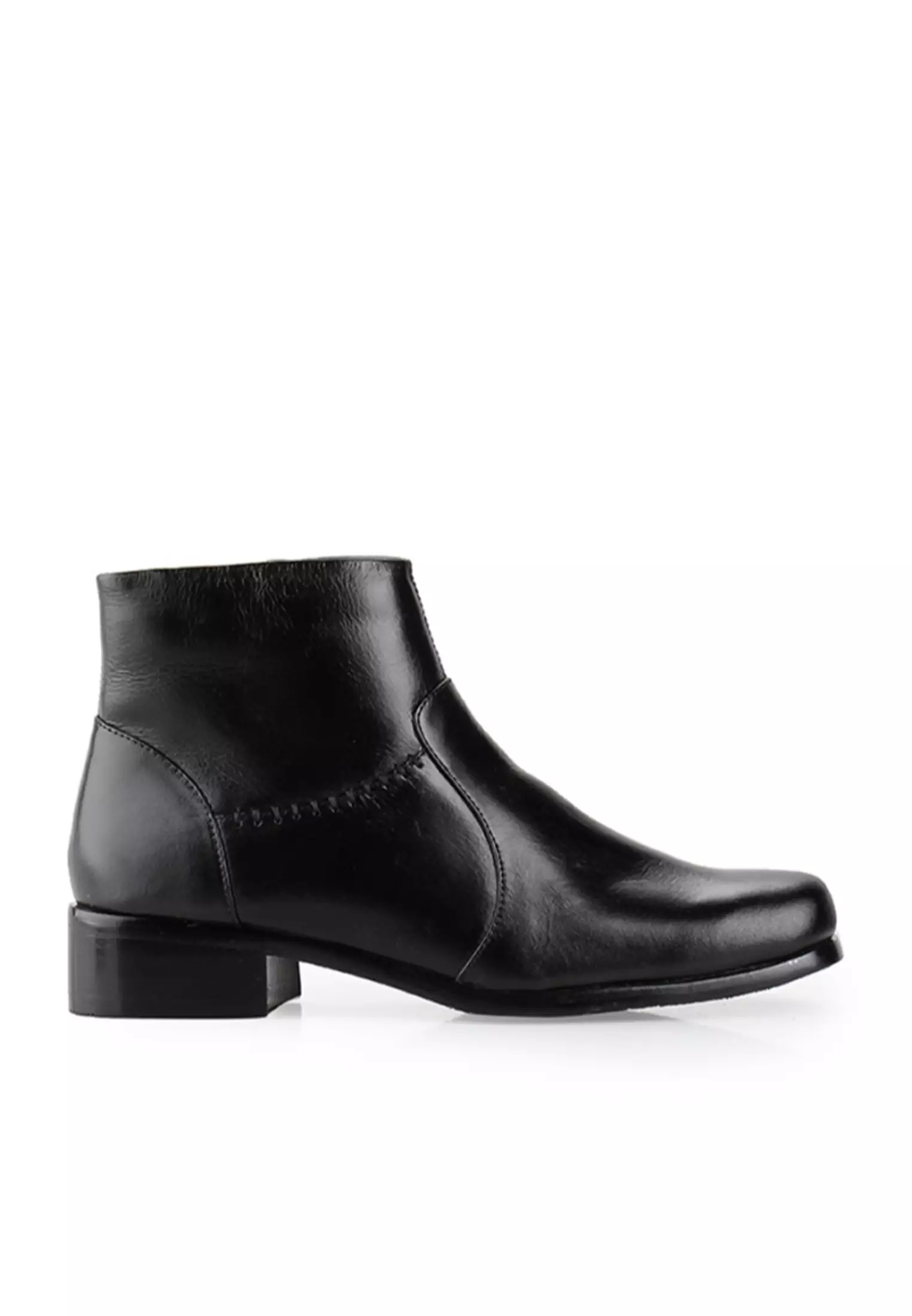 Christoper Sepatu Ankle boots Wanita  Zipper side guinne leather