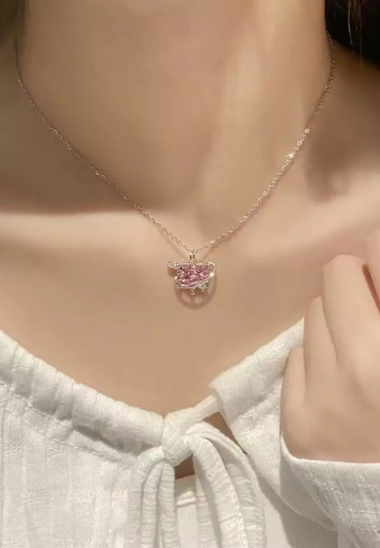 Kalung Wanita Original Anti Karat Love Planet Necklace Wanita Kotak Indah COD