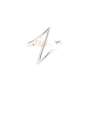 Glamorousky silver 925 Sterling Silver Fashion Simple Geometric Freshwater Pearl Adjustable Ring AAC22AC64CFAE1GS_1