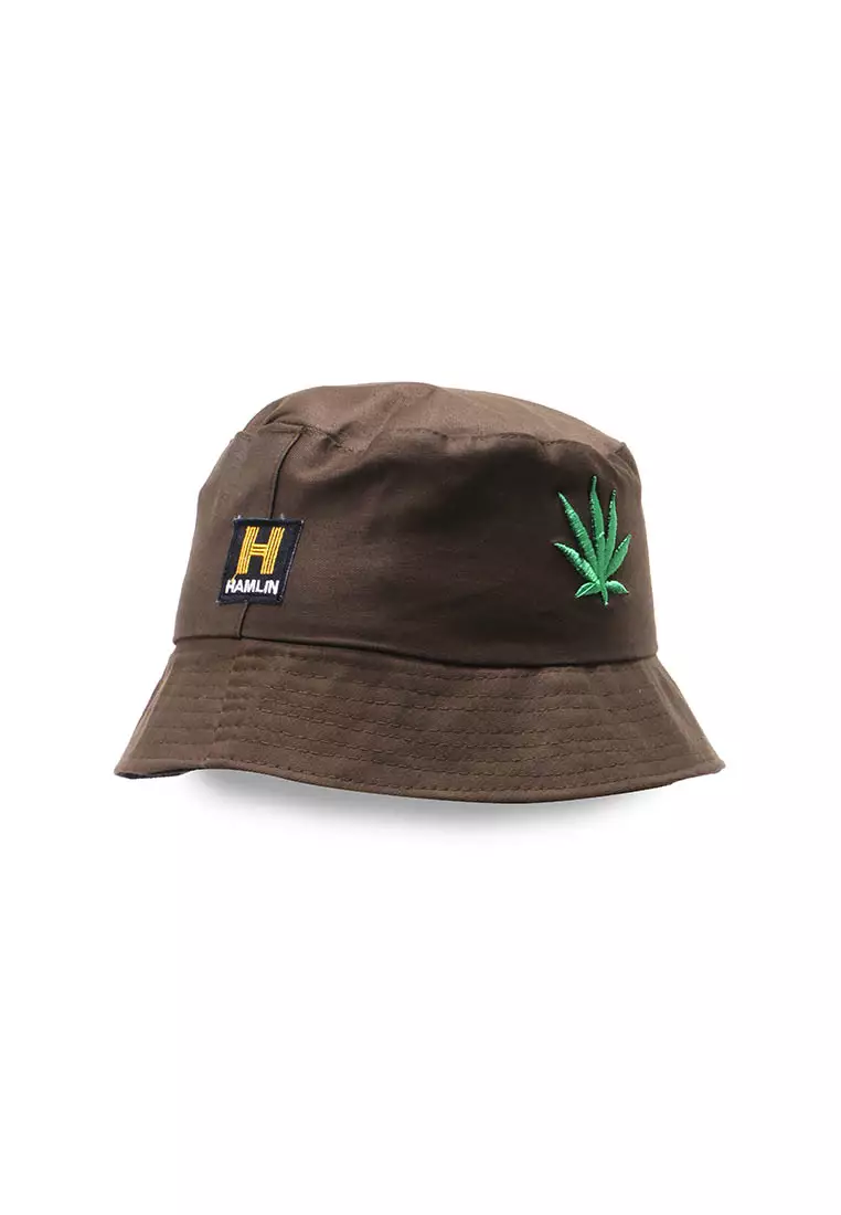 Zorke Bucket Hat Pria Casual Stylish Motive Leaf Comfortable Material Drill ORIGINAL - Green Army