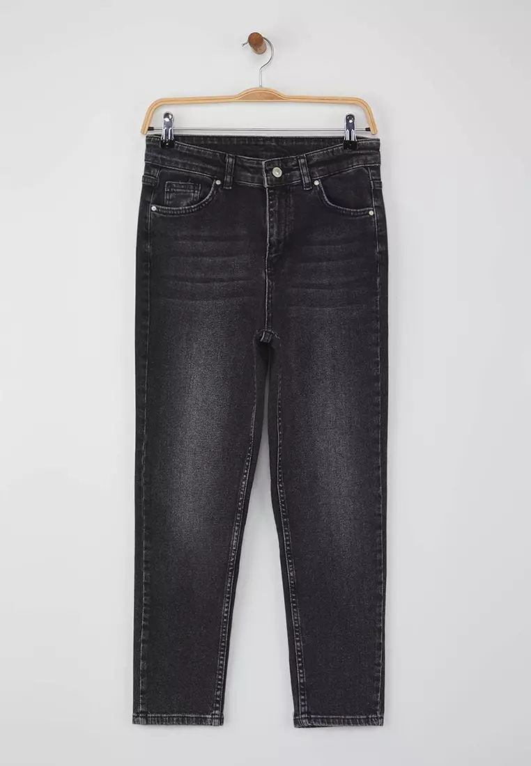 Anthracite High Waist Flexible Comfort New Mom Jeans Twoaw26Je00056