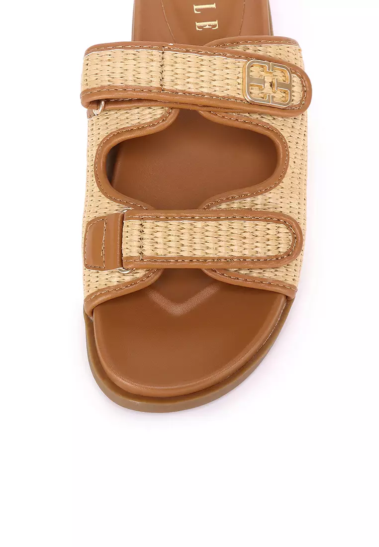 Thalia Comfy Fit Footbed Microfiber Leather Sandals Sandals