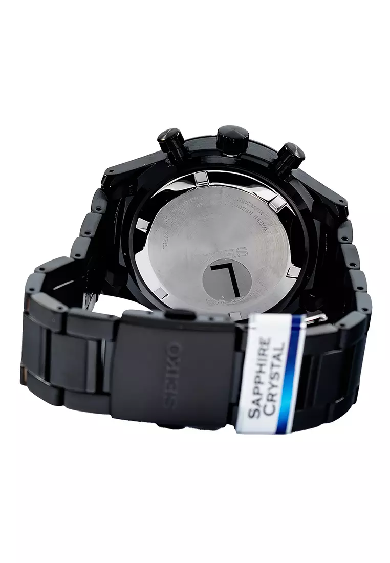 Seiko Chronograph - Jam Tangan Pria - Black - Stainless Steel - SSB415P1