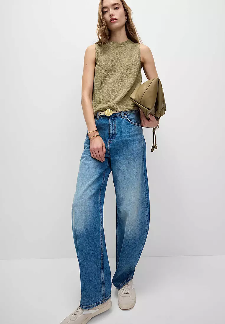 Cotton Rich Textured Knitted Vest