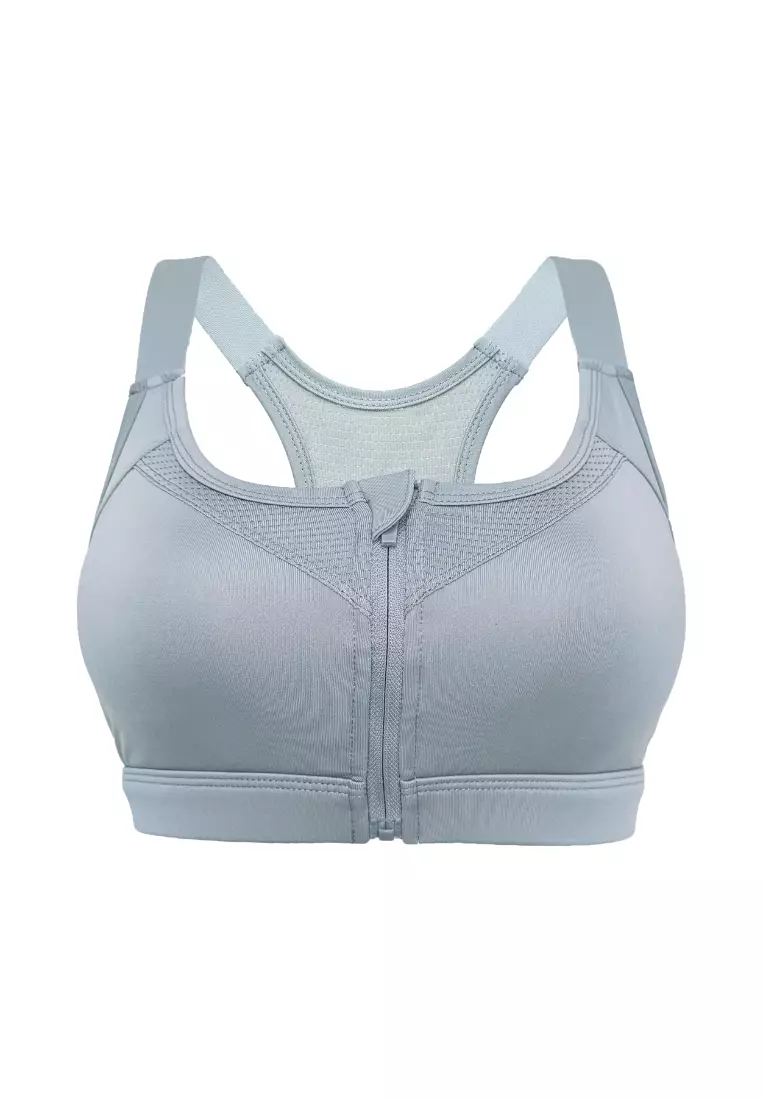 Pure Pace Medium Support Zippered Sports Bra with Removable Pads Activewear for Women