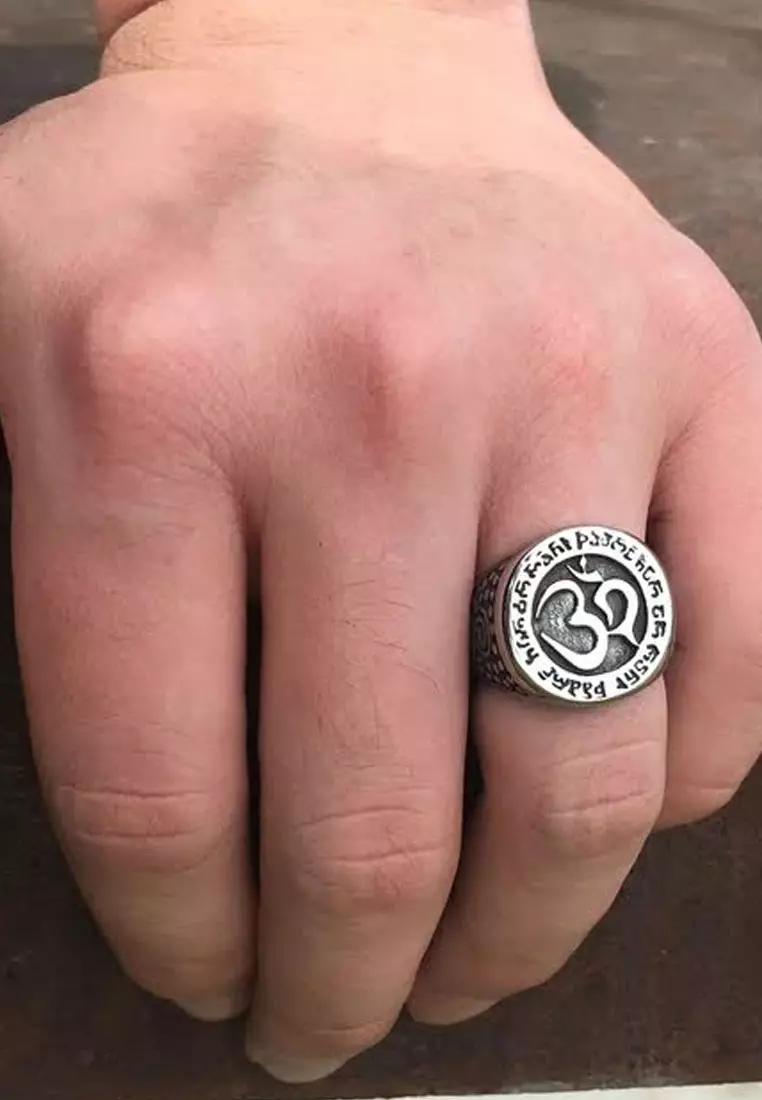 Men's Accessories Aum Premium Stainless-Steel Cincin Pria Ring Silver