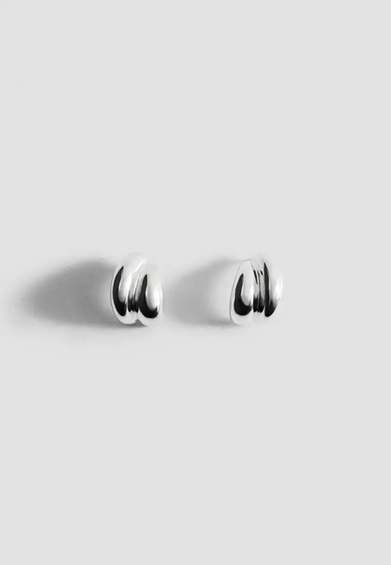 Embossed Semi-Hoop Earrings